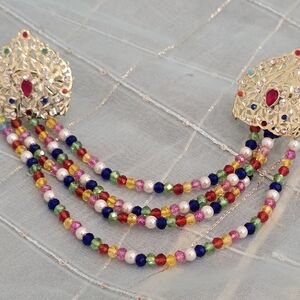 Multicolor Beaded Double Rings